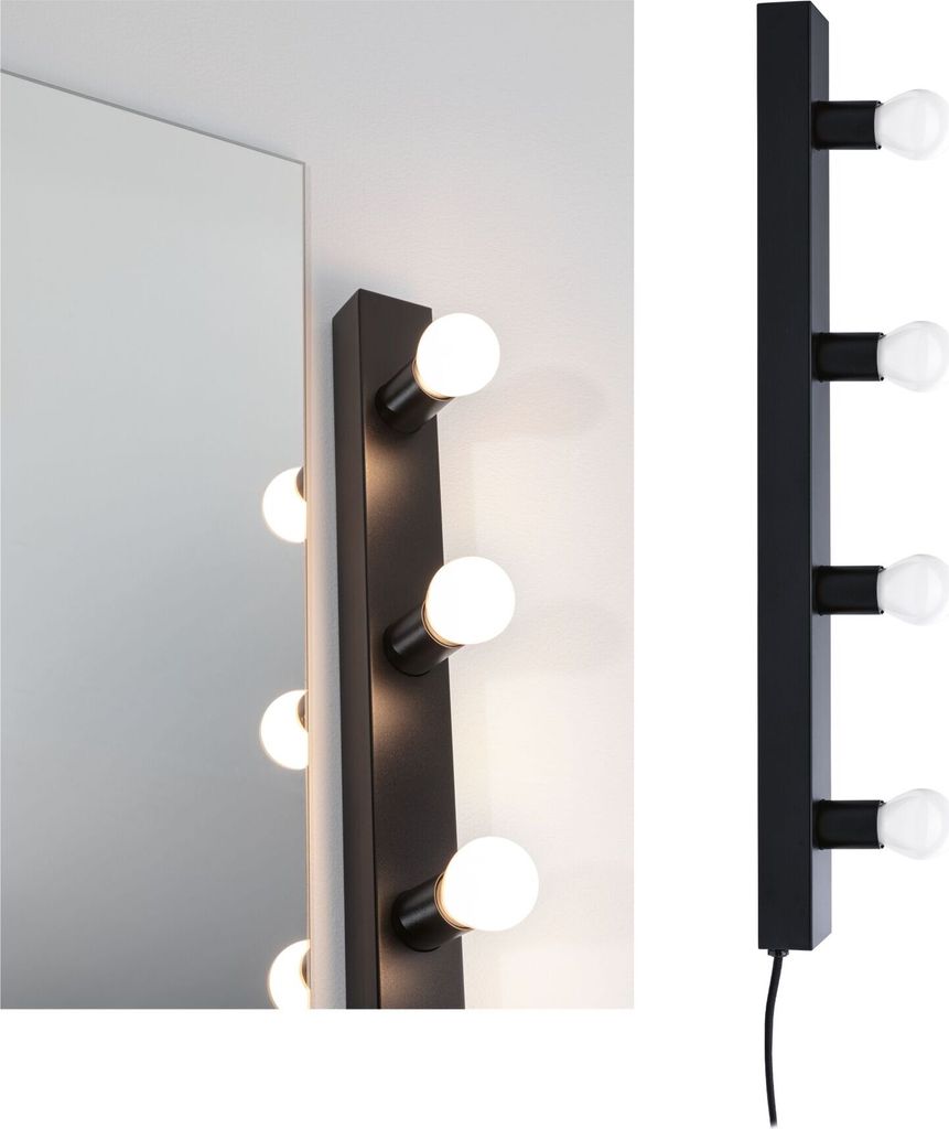 Set Spiegelleuchte Regula II inkl. Leuchtmittel 4-flammig E14 2700K 4x470lm 230V 4x4,5W dimmbar Schwarz, Opal