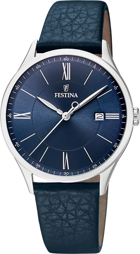 Montre Homme Festina UF20689/3 Cuir Bleu Boîtier Acier Inoxydable Pur