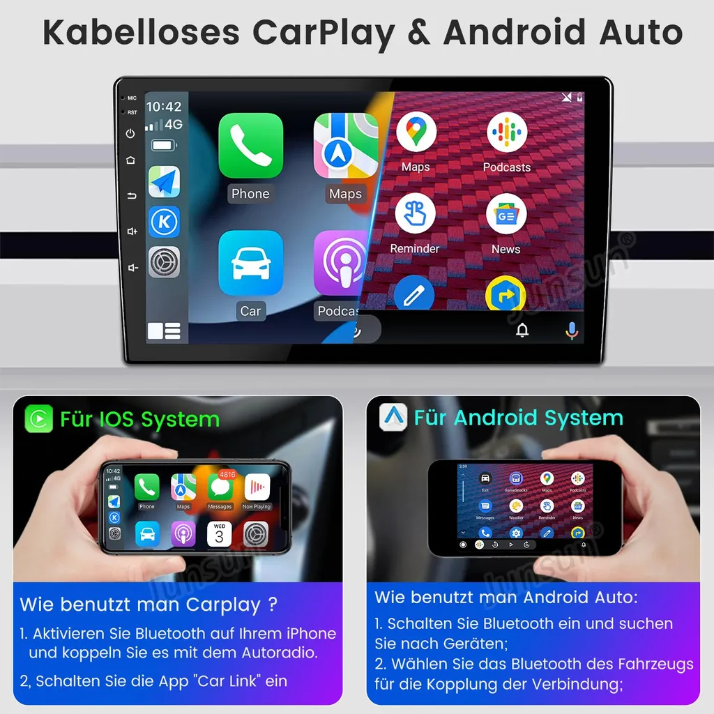 Autoradio Android 13 per VW Tiguan 2007-2016 CarPlay Android Auto GPS - 5