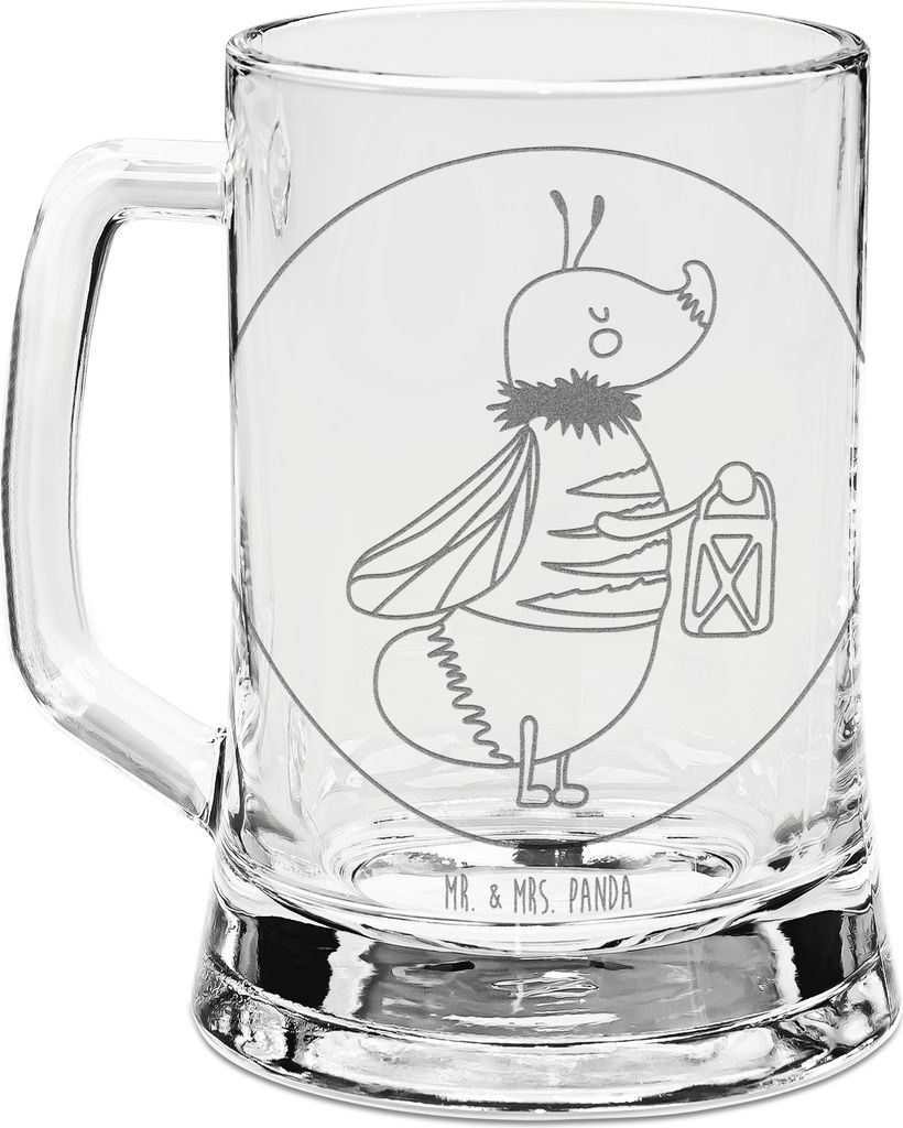 Mr. & Mrs. Panda Krug Glühwürmchen - Transparent - Geschenk, Jahrestag, Humpen, Lustige Sprüche, Liebesspruch, Seidel, Glaskrug, Gravur Bierkrug...