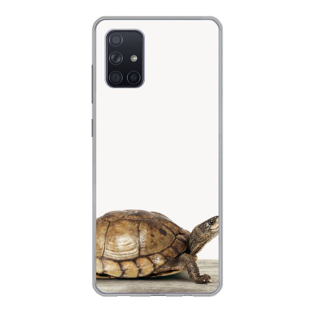 MuchoWow Handyhülle Schutzhülle Hülle für Samsung Galaxy A51 Schildkröte - Junge - Tiere - Kinder - Mädchen Silikon Softcase Handy Hülle -...