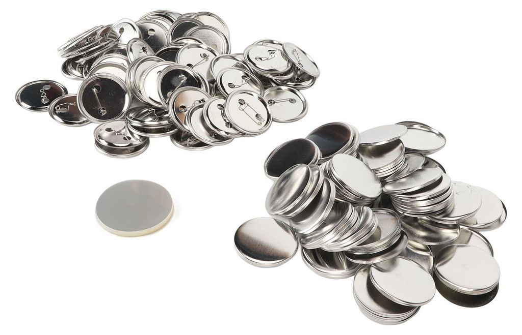 100er-Set Ansteckknöpfe – Rohlinge aus glattem, Produktbild 