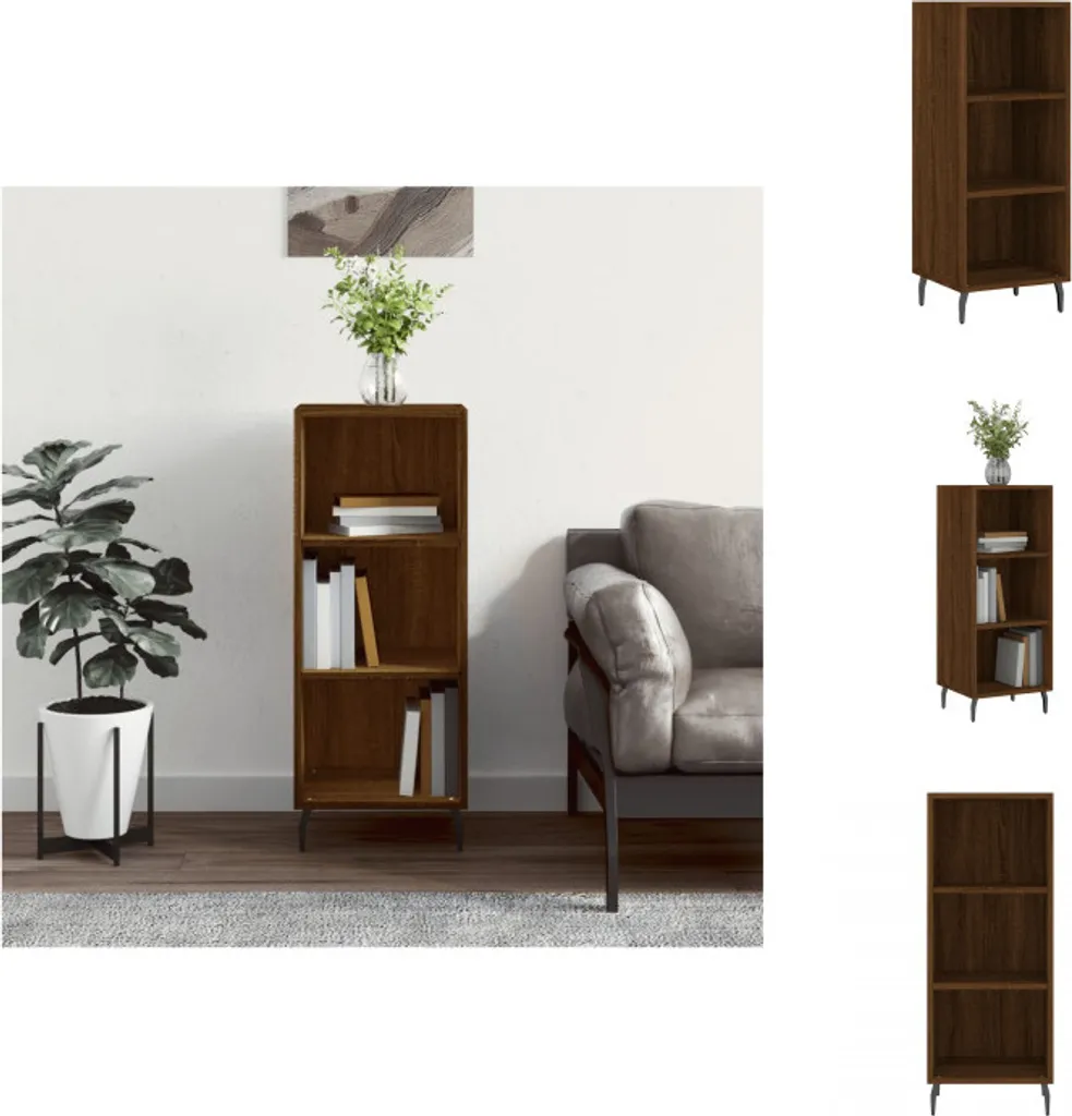 Mobiletto vidaXL Rovere Marrone 34,5x32,5x90 cm Credenza Slim Design Moderno