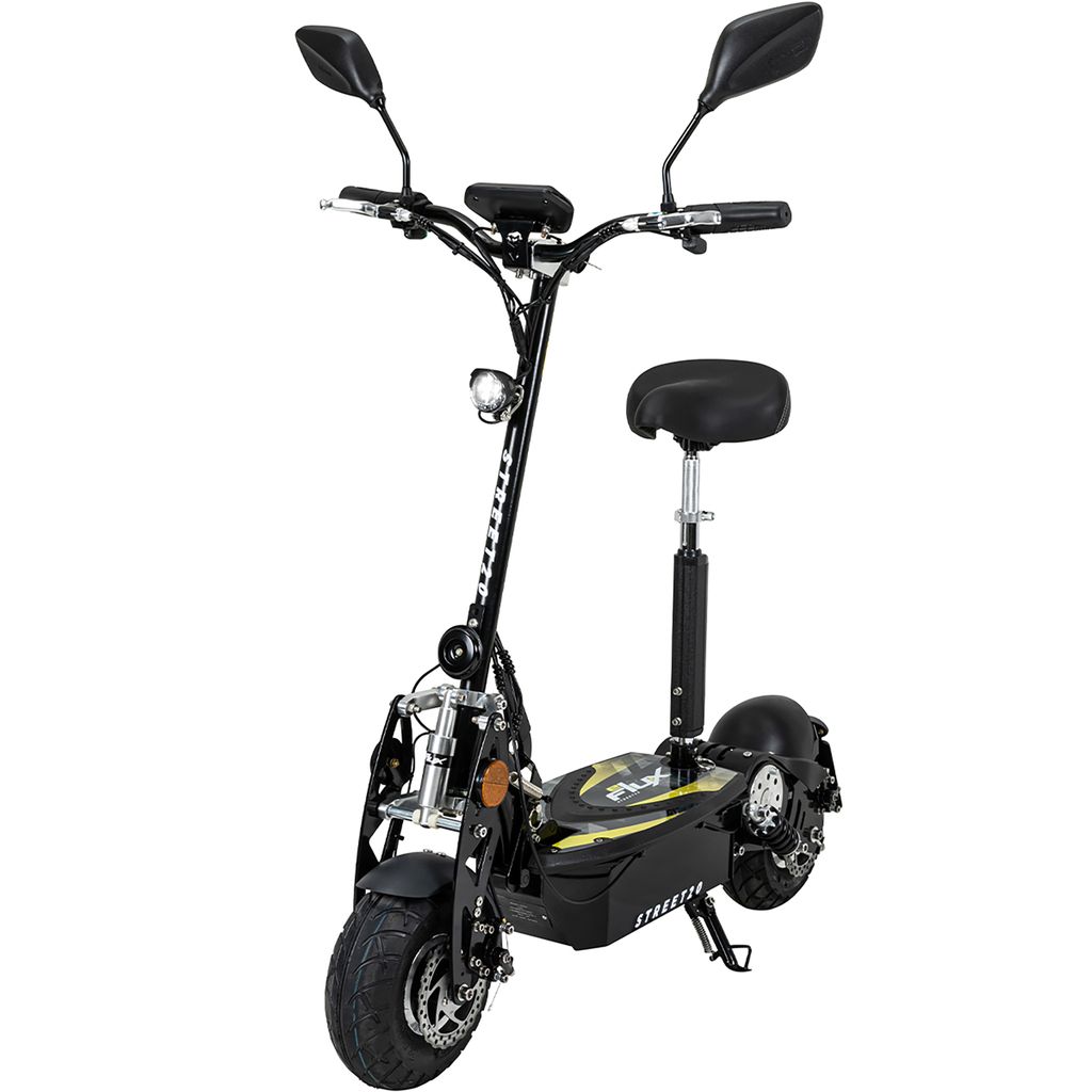 eFlux E-Scooter Street 20 PRO | Scooter Klappbar - Elektro Roller - Straßenzulassung - Sitz höhenverstellbar - E-Roller - 20 km/h - 500 W (Schwarz)