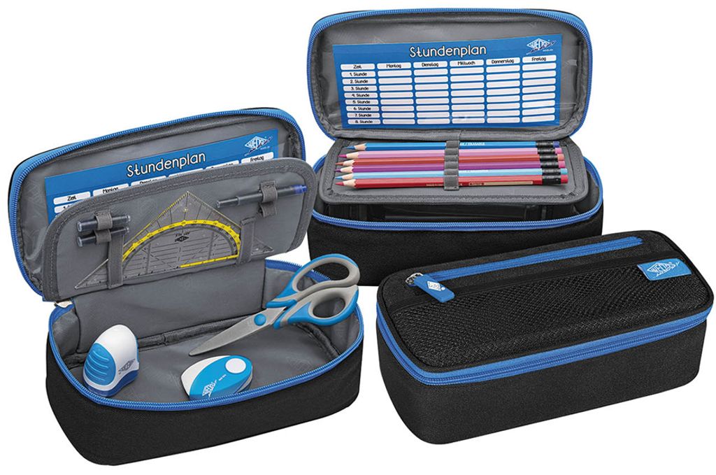 WEDO Schlamper Etui mit Innenklappe & Stundenplan blau