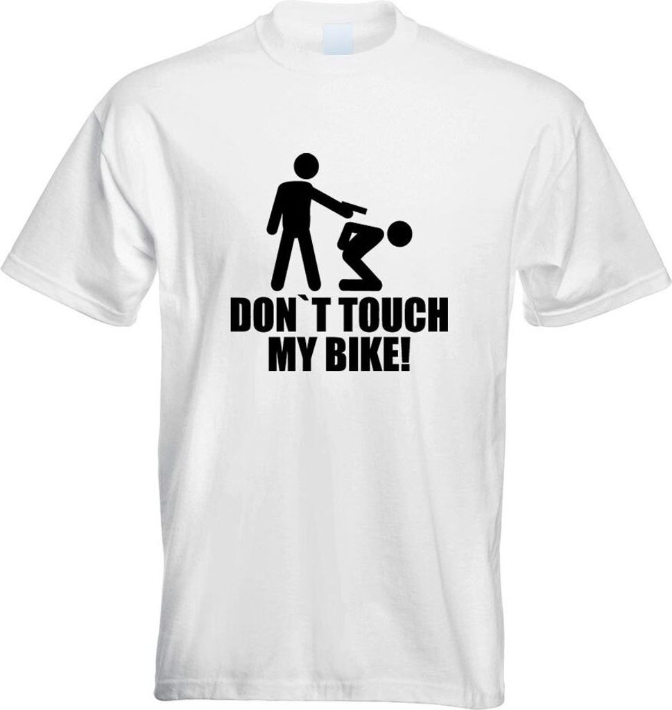 Kiwistar - T-Shirt - Weiss - Dont Touch My Bike! Motiv Bedruckt Funshirt Design Print - mit Motiv Bedruckt - Funshirt Design - Sport - Freizeit - H...