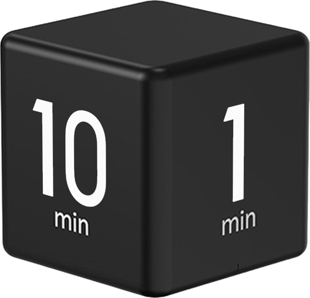Rotierender Pomodoro-Timer, 1–60 Minuten, voreingestellte LED-Anzeige, einstellbare Lautstärke, Würfel-Timer für Arbeit, Studium, Küche, trag...