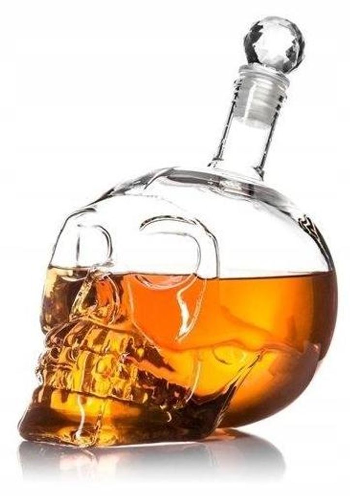 Decanter da 650 ml - Teschio di cristallo per whisky Immagine del prodotto 