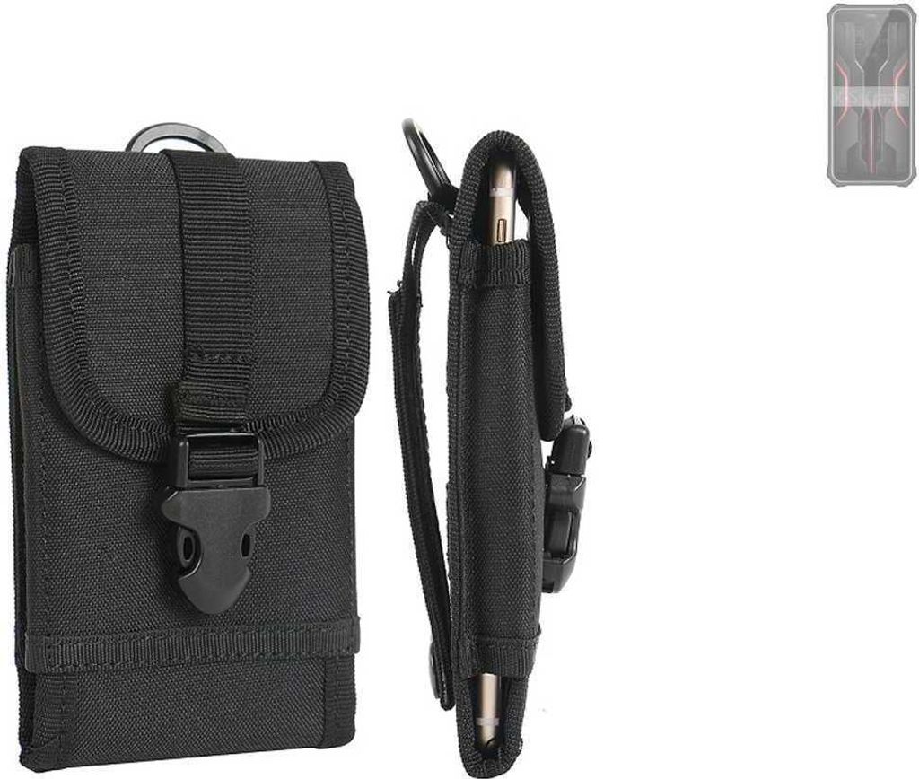 K-S-Trade Holster Handy Hülle kompatibel mit FOSSiBOT F101P Holster Handytasche Gürtel Tasche Schutz Hülle Robust Outdoor schwarz