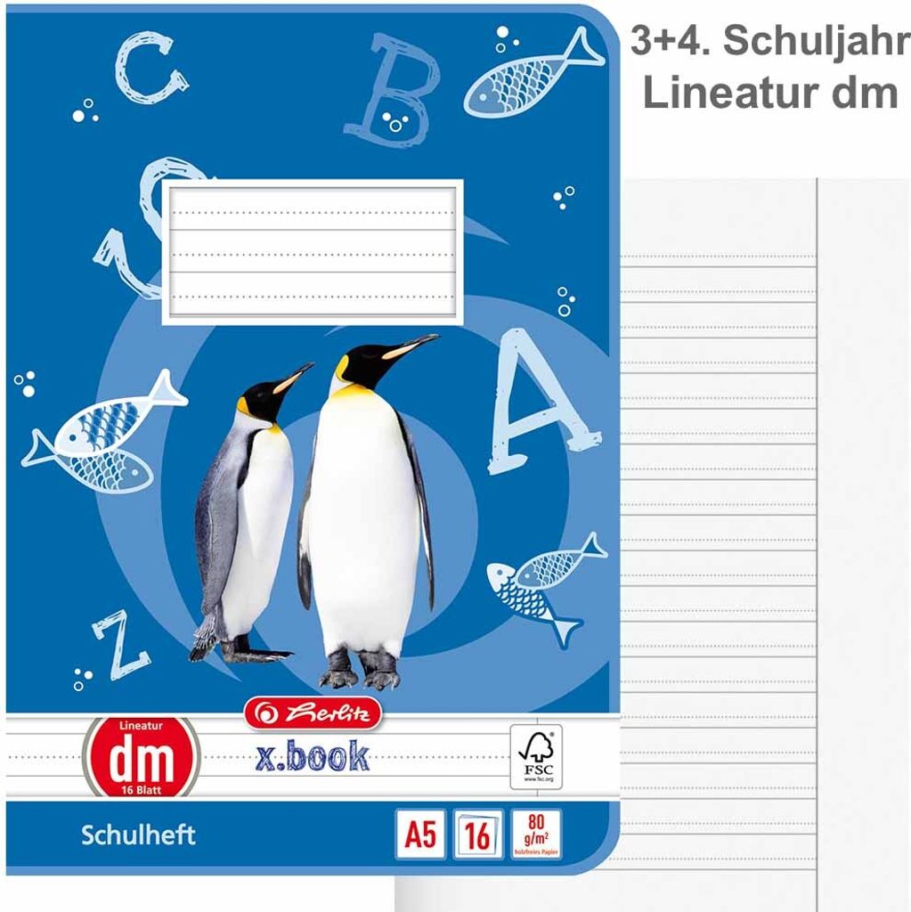 herlitz Schulheft x.book, DIN A5, Lineatur dm / liniert Obrázek produktu 