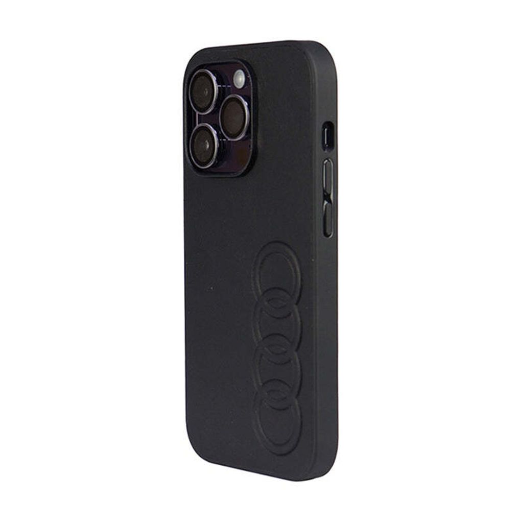 Audi Kunstleder iPhone 14 Pro 6,1 schwarz/schwarz Hardcase AU-TPUPPCIP14P-TT/D1-BK Handyhülle