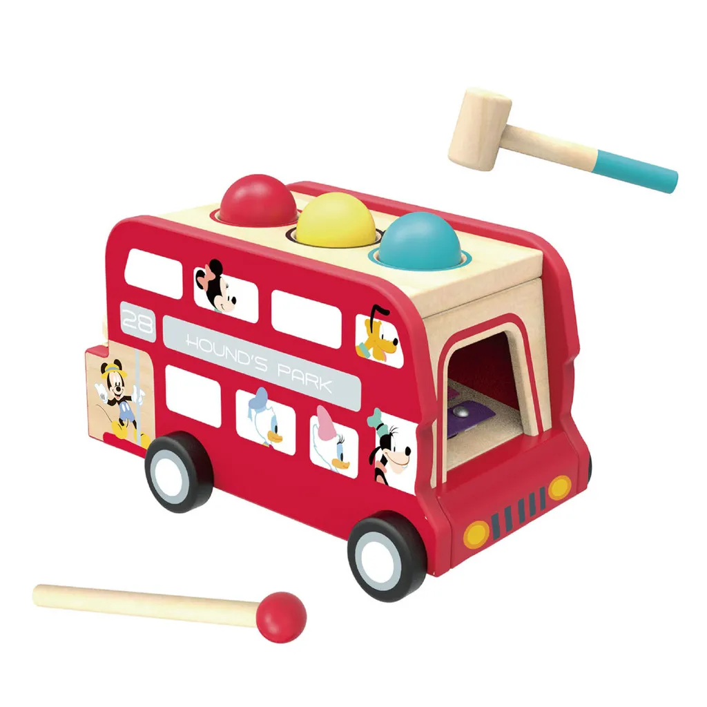 Disney Bus en bois Mickey Punch Ball & Xylophone pour éveil musical