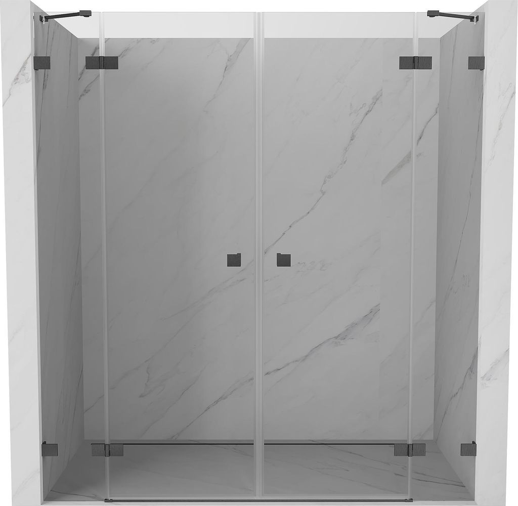 Mexen Lunar Duo Duschdrehtüren 170 , transparent, gun gray gebürstet - 834D-170-000-66-00