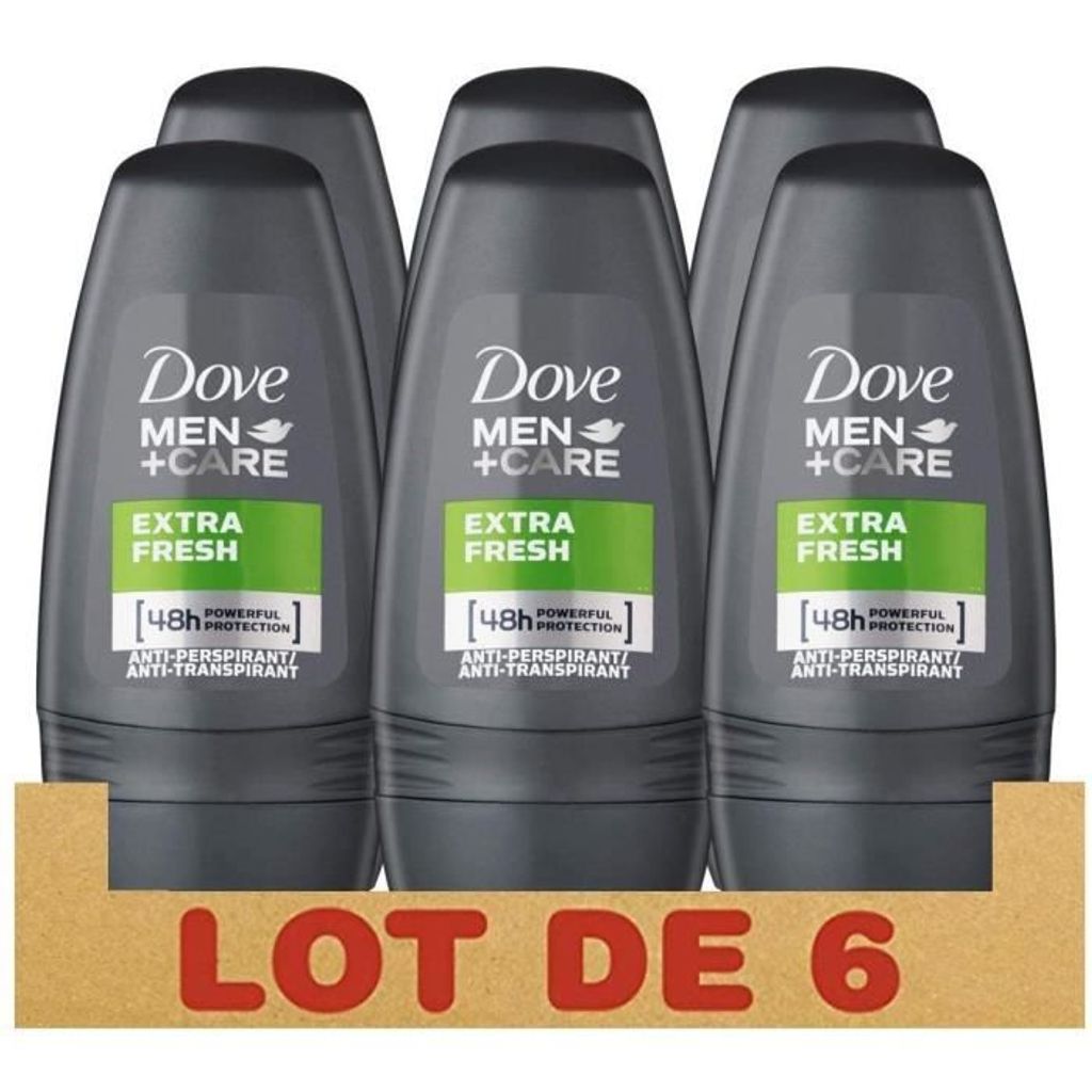 DOVE Lot von 6 extra frischen 48h Roll-On Man Deodorants für empfindliche Haut - 50ml