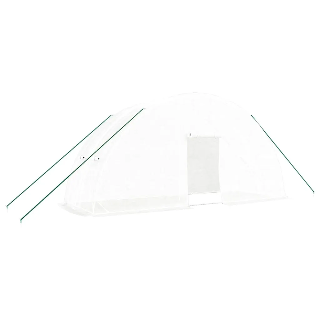 vidaXL Serre Tunnel avec Cadre en Acier Blanc 12 m² - 6x2x2,85 m