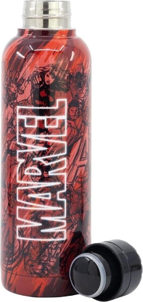 STOR Marvel Kinder-Wasserflasche, 515 ml, Edelstahl, waschbar, wiederverwendbar, langlebig