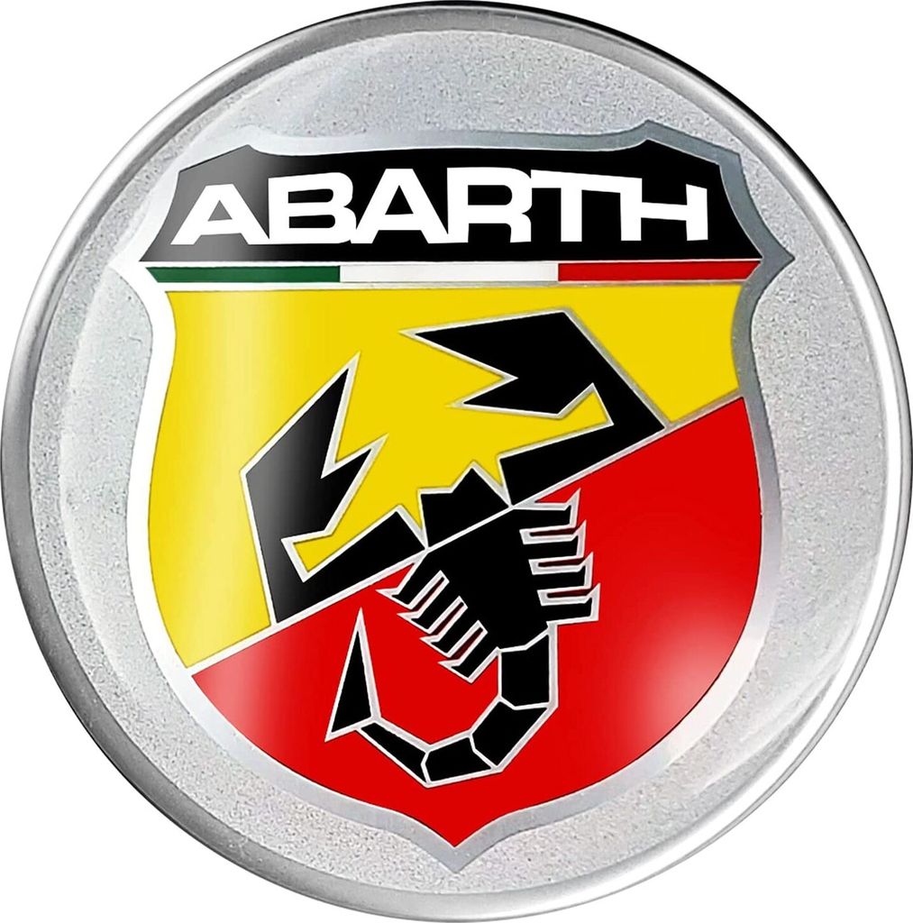 Abarth 3D Aufkleber Offizielle Schild, Durchmesser 75 mm