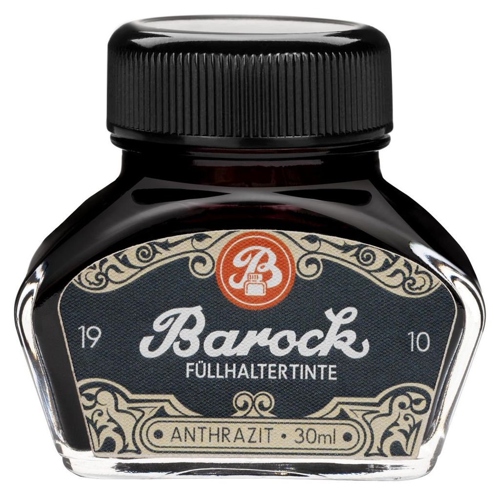 Barock 1910 Schreibtinte Anthrazit, Füllertinte im 30 ml Tintenfass
