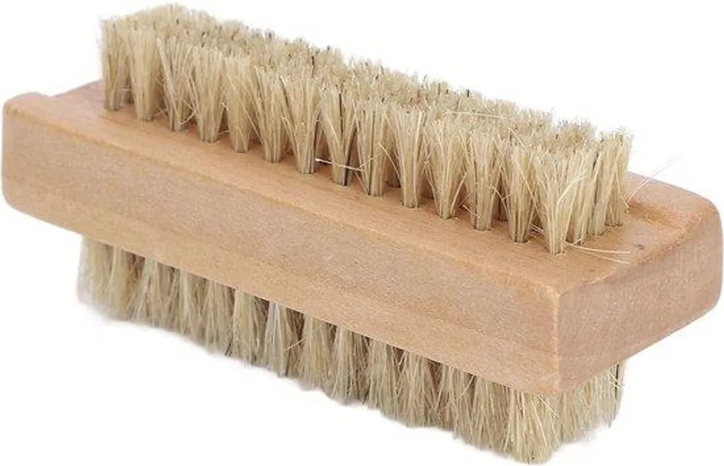 Brosse à ongles double face en bois naturel pour manucure et pédicure
