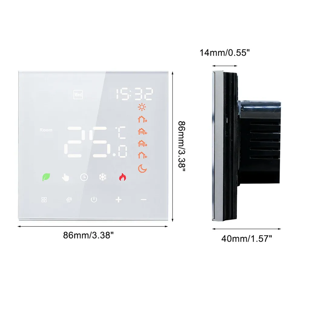 Thermostat d'ambiance 16A programmable avec écran LCD tactile pour sol - 4