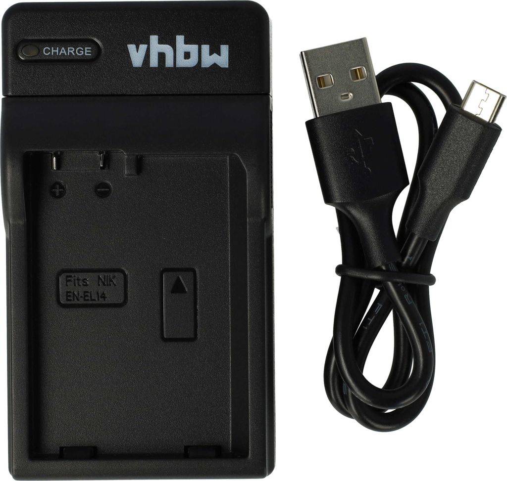 vhbw USB-C Ladegerät kompatibel mit Nikon D3400, D3500, Produktbild 