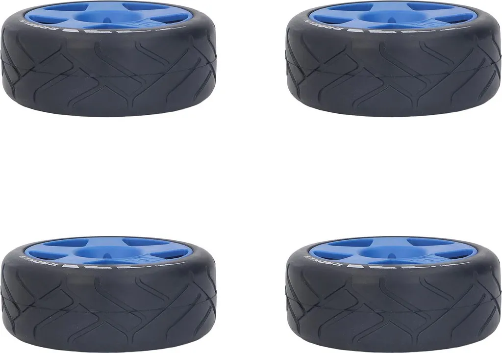 4 Pneus GT 1/8 RC avec Jantes Bleues et Adaptateurs 17mm Haute Adhérence