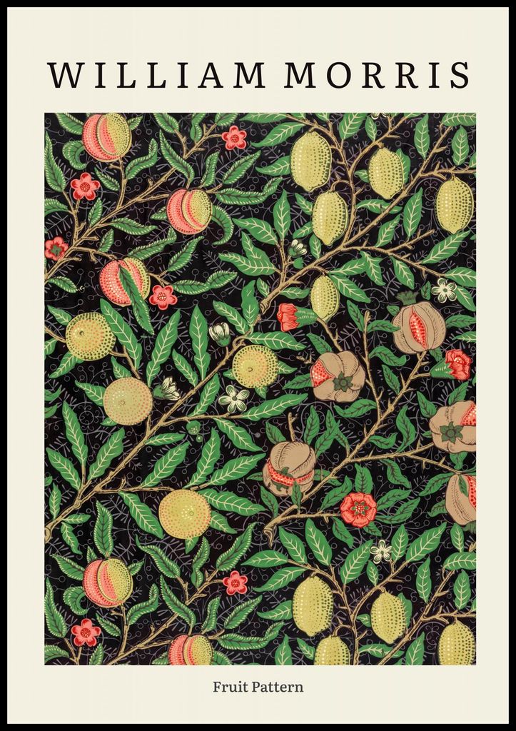 Plakat 70x100cm Design Obstmuster, Morris Vintage für das Wohnzimmer
