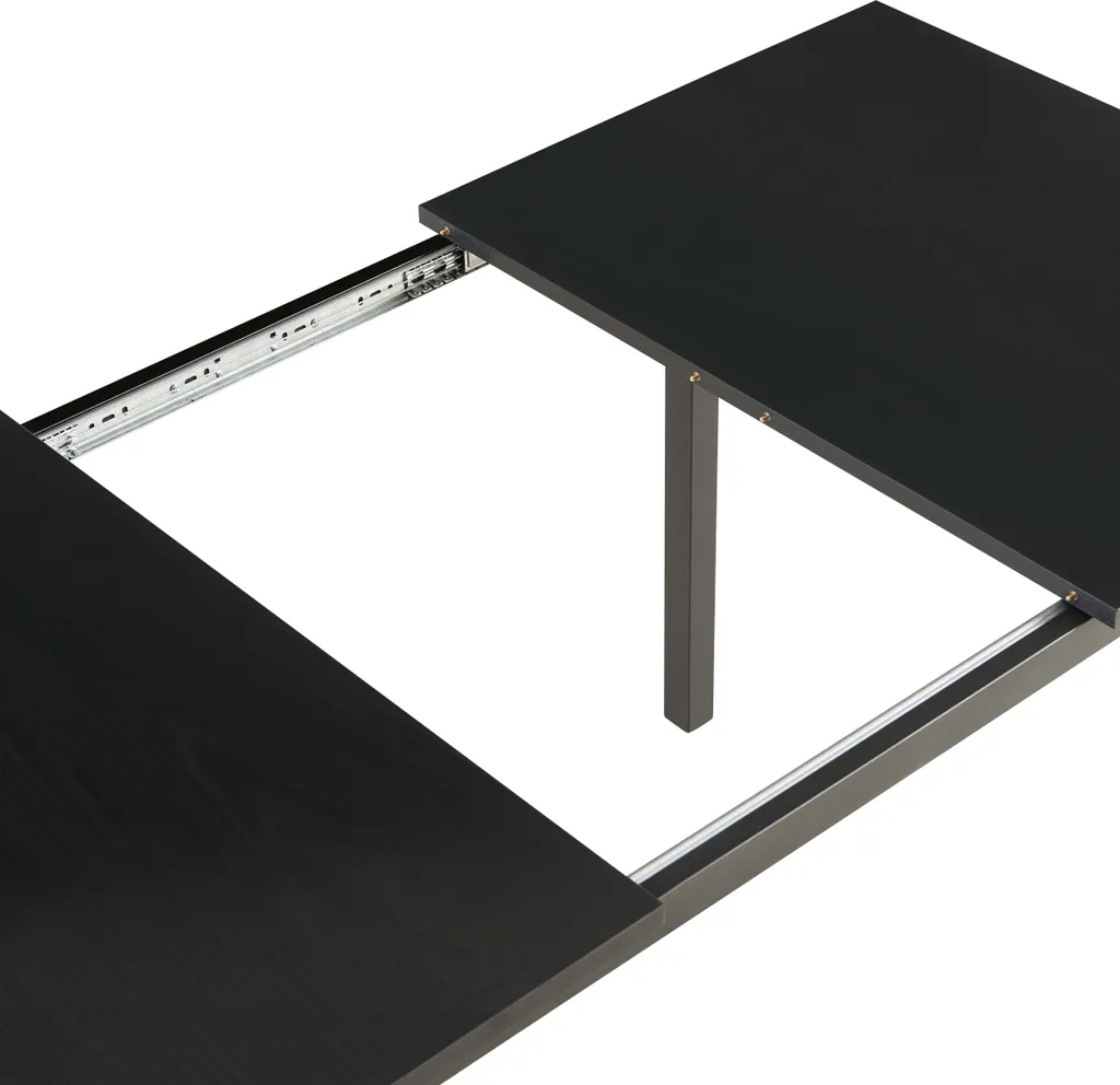 Table à manger rectangulaire extensible noir mat 120-160cm - Ariane