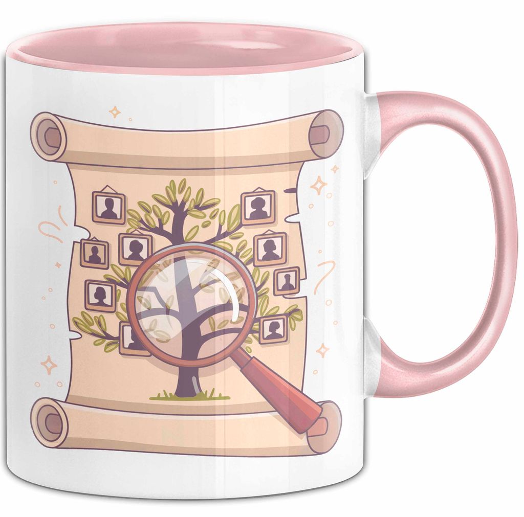 Genealoge Tasse Geschenk Lustige Geschenkidee Spruch Für Stammbaum Forscher (Rosa)