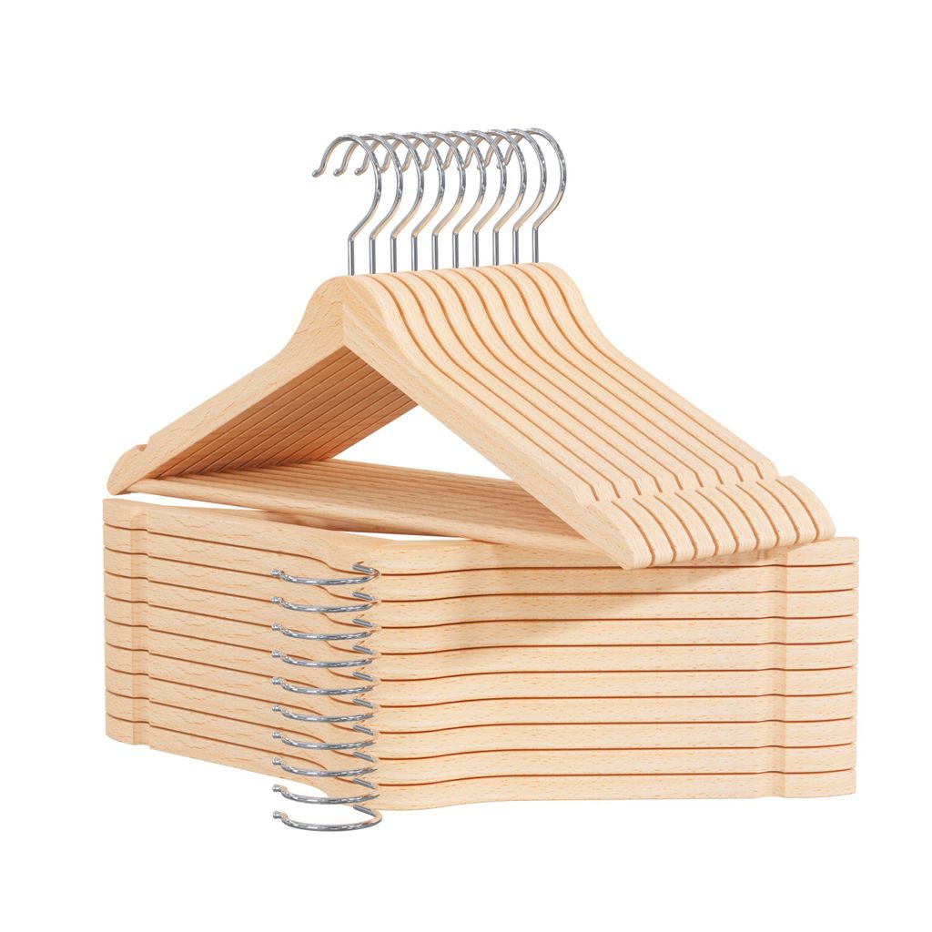OGIVO Kleiderbügel Holz, 20 stück Holzbügel Garderobenbügel Produktbild 