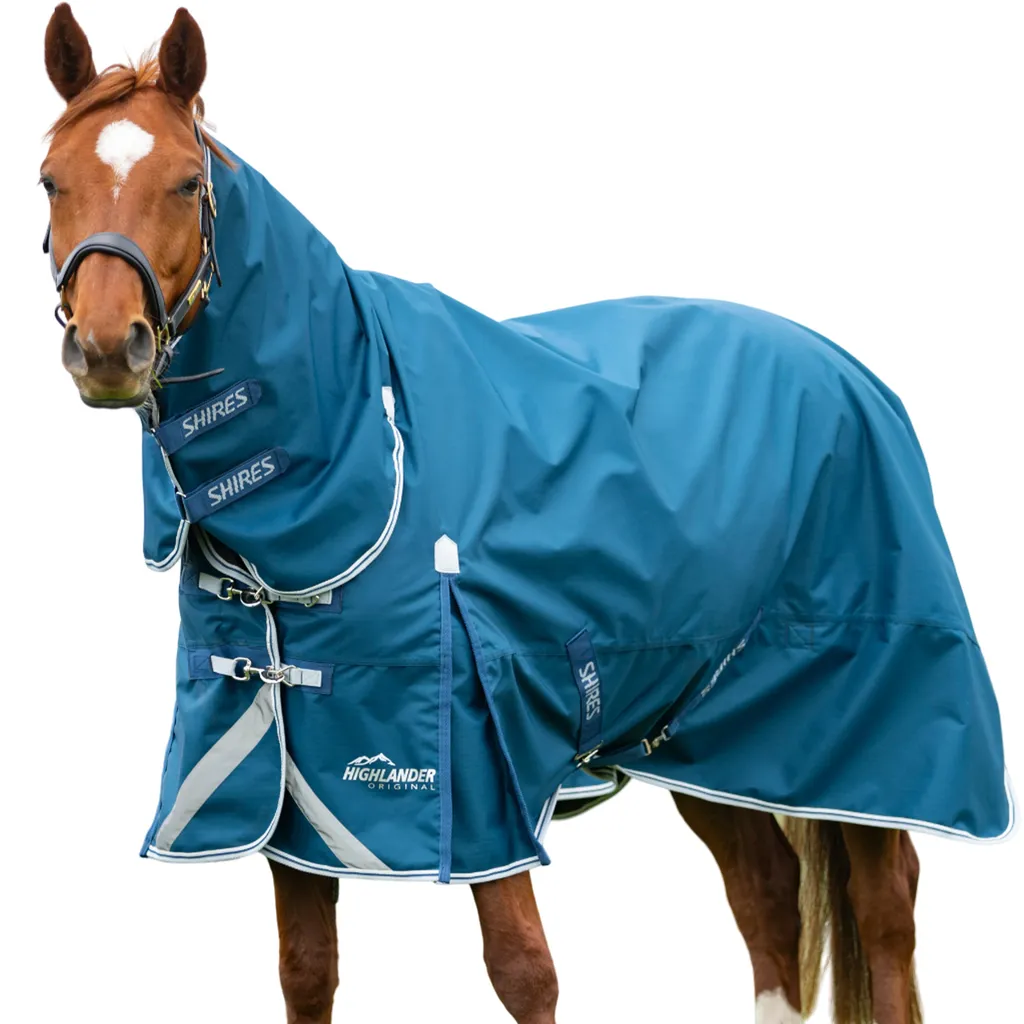 Couverture de pré pour cheval avec couvre-cou fixe Highlander Océan - 2
