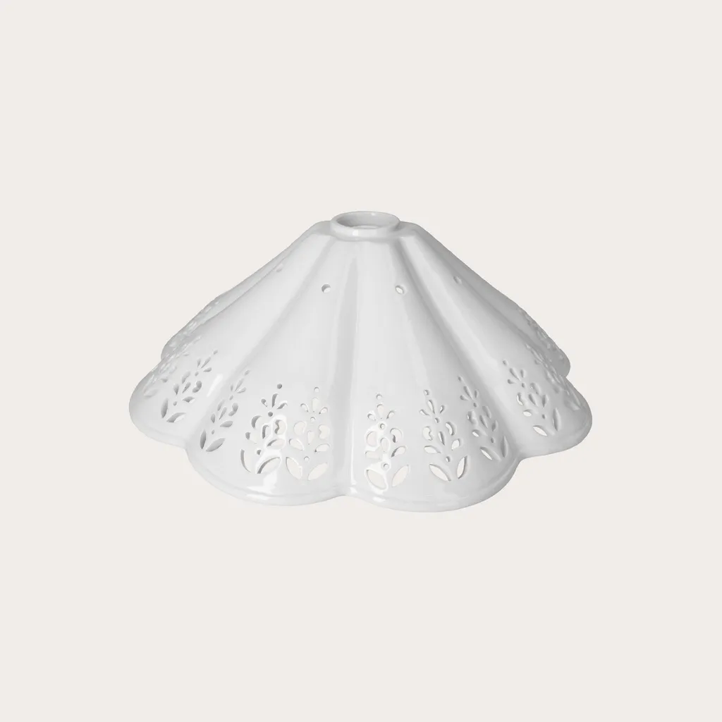 Abat-jour céramique blanche Ø 38 cm pour un éclairage tamisé doux