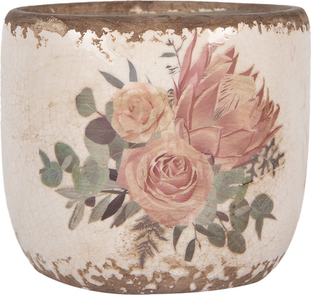 Vaso da fiori Clayre & Eef Ø 11x10 cm Fiori in Immagine del prodotto 