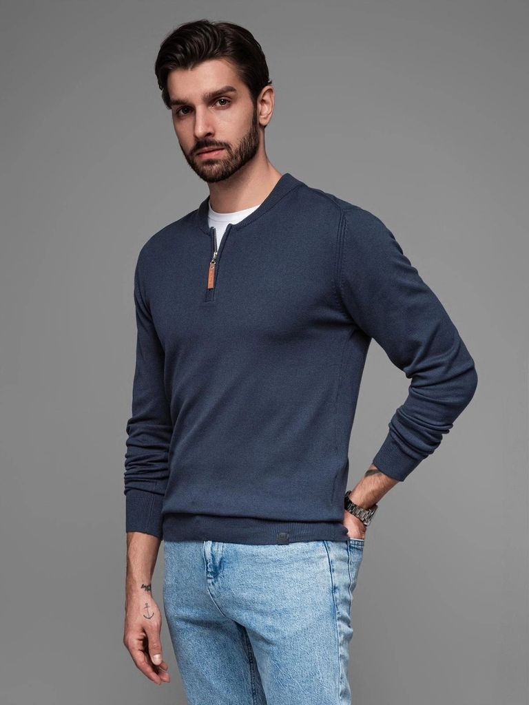 Ombre Clothing Herrenpullover mit Reißverschluss Sila gewohnheiten XL