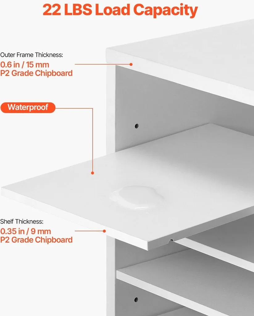 Organiseur de bureau 36 compartiments en bois blanc modulable XL - 3