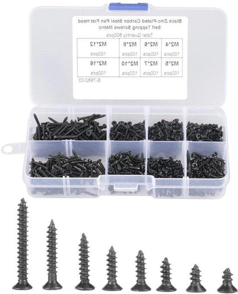 Kohlenstoffstahl-Schrauben mit schwarzer eingelassener Kopf - Set aus Montageschrauben