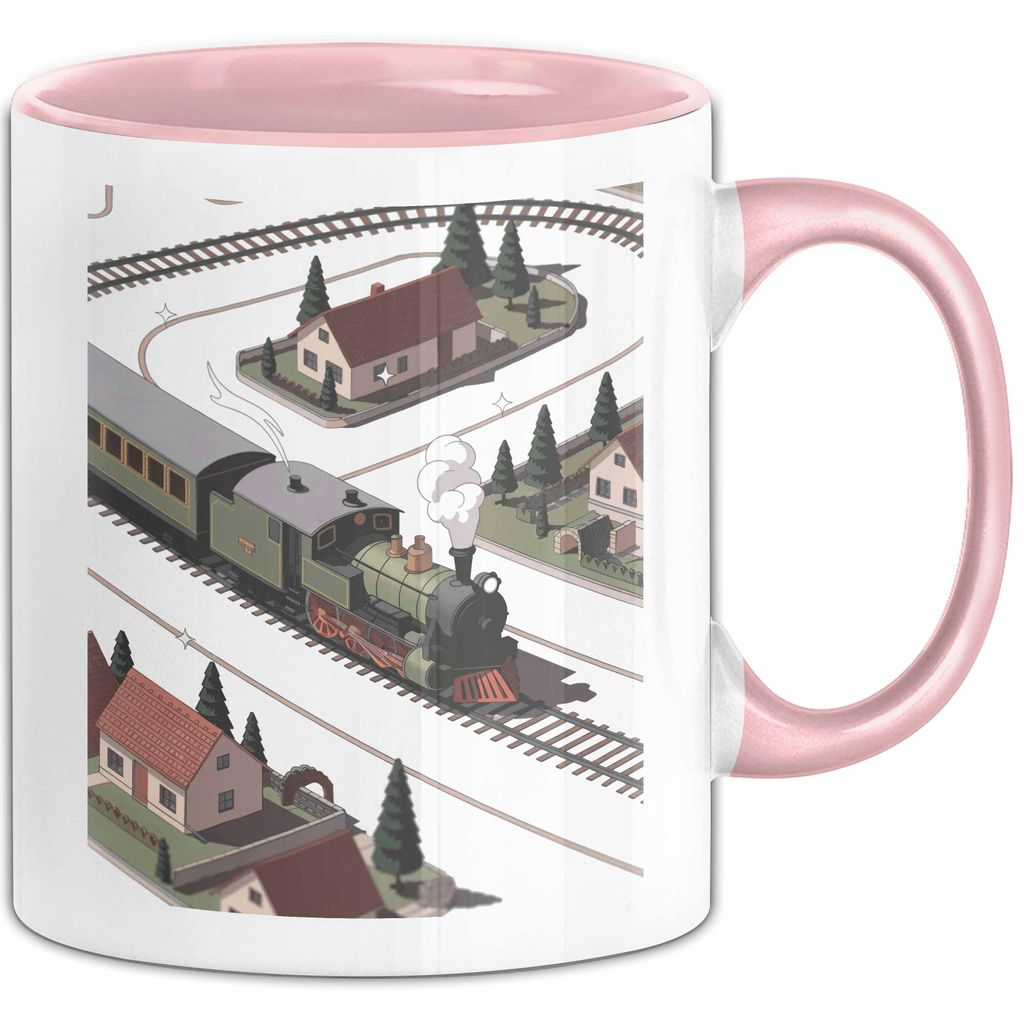 Modelleisenbahn Sammler Tasse Geschenk Lustige Geschenkidee Spruch Für Miniatur Bahn Fans (Rosa)