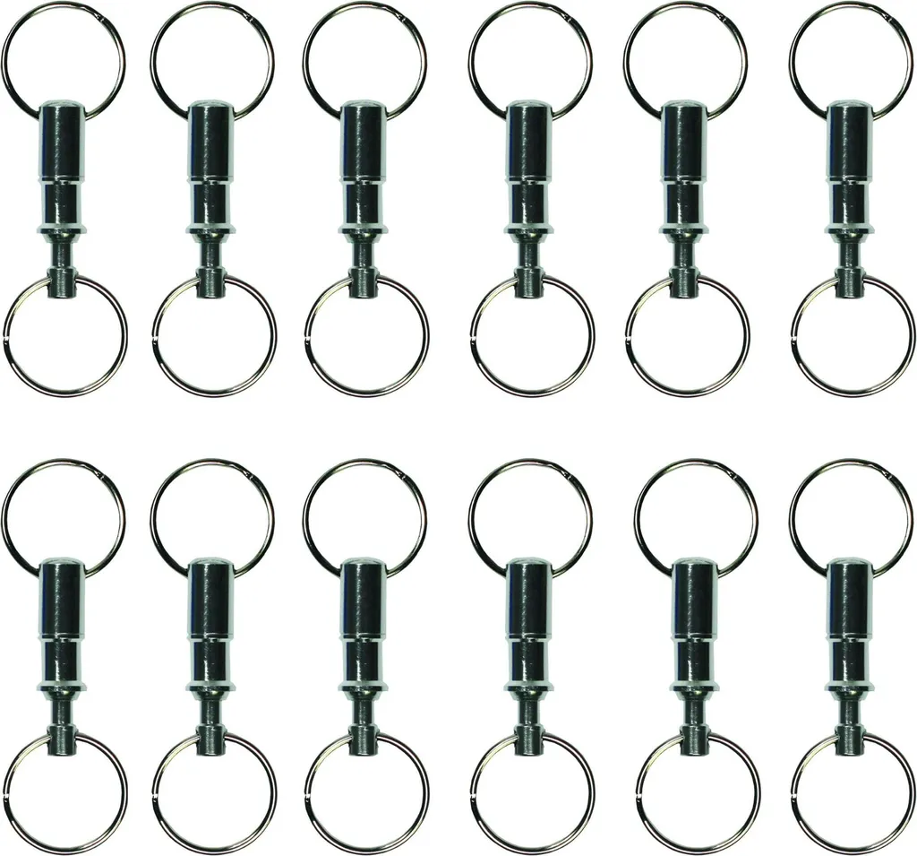 Porte-clés Métalliques Argentés Robustes Basi - Lot 12 Unités 0006-0545