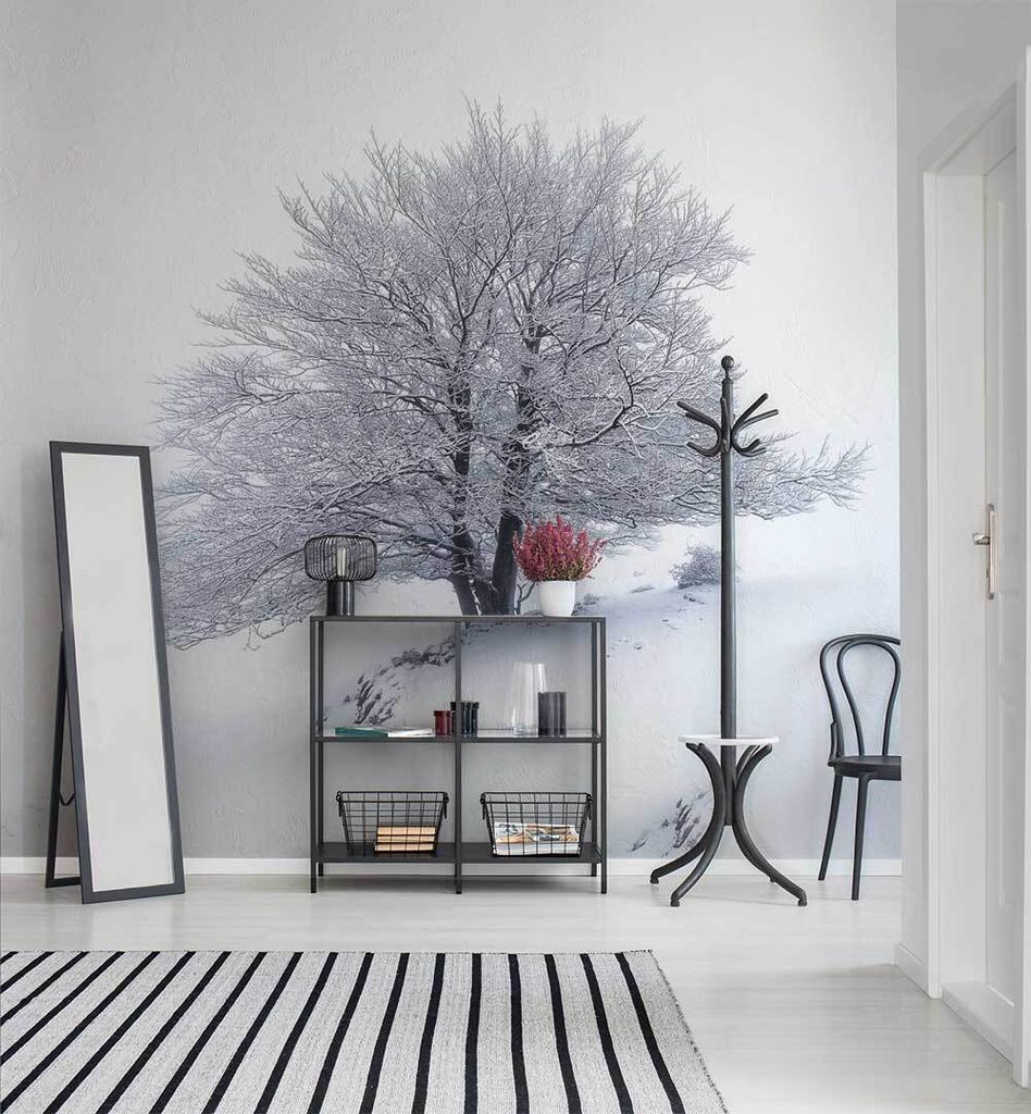 Fototapete Verschneiter Baum, Material:Superior Vlies 350g/qm, Größe Tapete:260 x 300cm