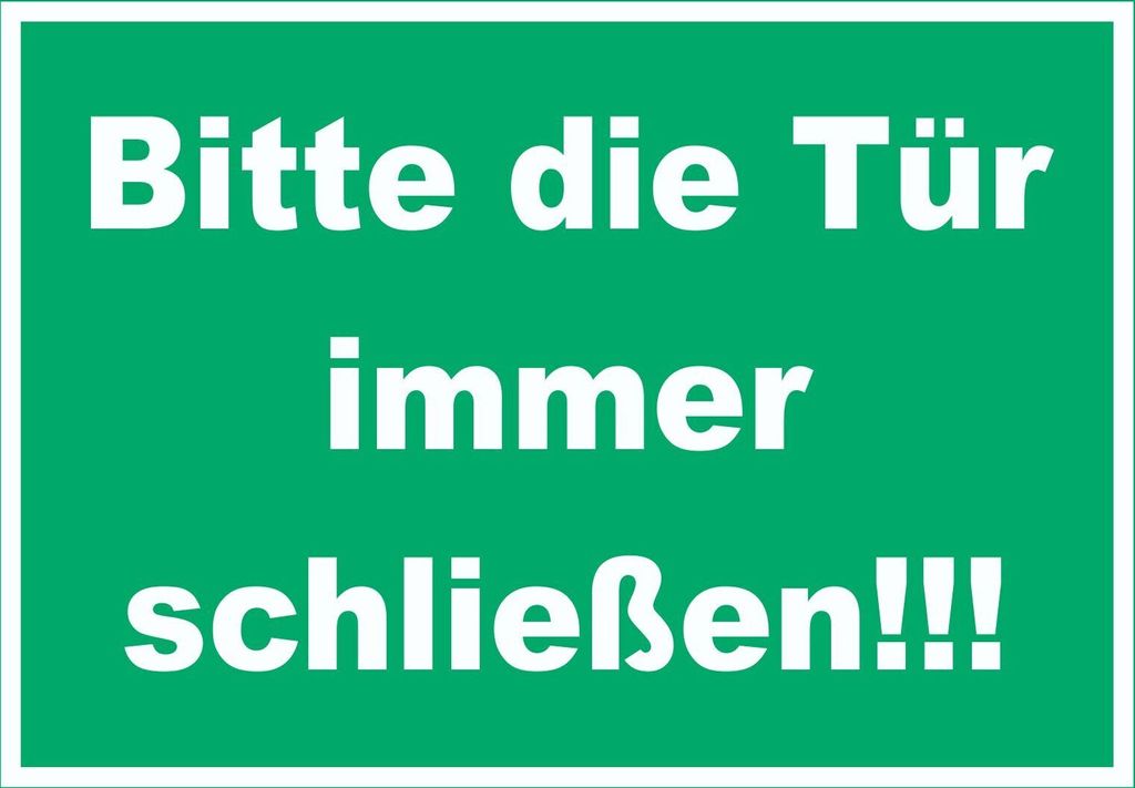 Schild Bitte die Tür immer schließen grün-weiss A2 (420x594mm)