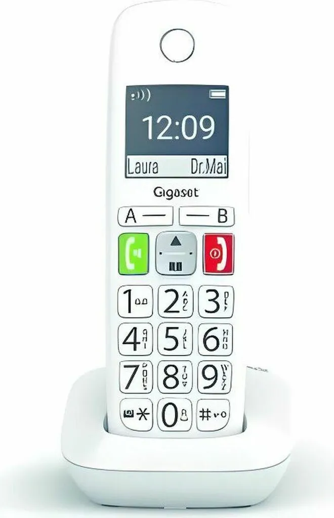 Gigaset E290 Téléphone fixe blanc senior avec touches de raccourci SOS