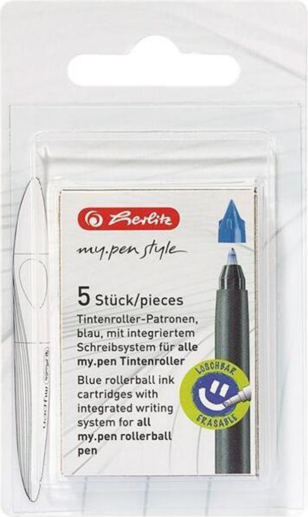Herlitz Rollerball Cartridges My.Pen 5 pcs - Blau - Schwarz Produktbild 