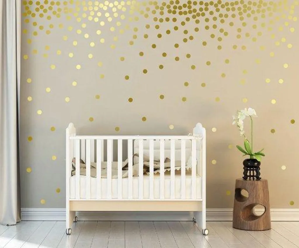Stickers muraux ronds dorés - Décoration adhésive pour mobilier chic