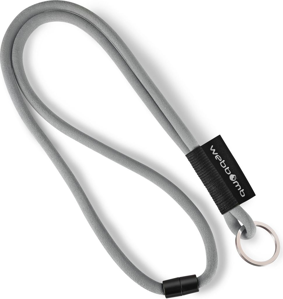 webbomb® Tubular Lanyard rund Grau Schlüsselband weich mit Produktbild 