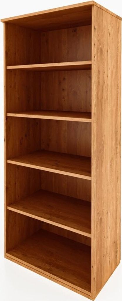 Bücherregal Bento aus Wildeiche massiv 74x45x176 cm mit 5 offenen Fächern