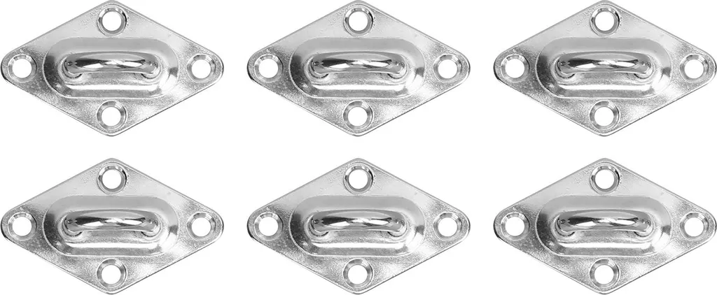 6 pz Piastra a Occhio Diamante Acciaio Inox 5mm Gancio Nautico