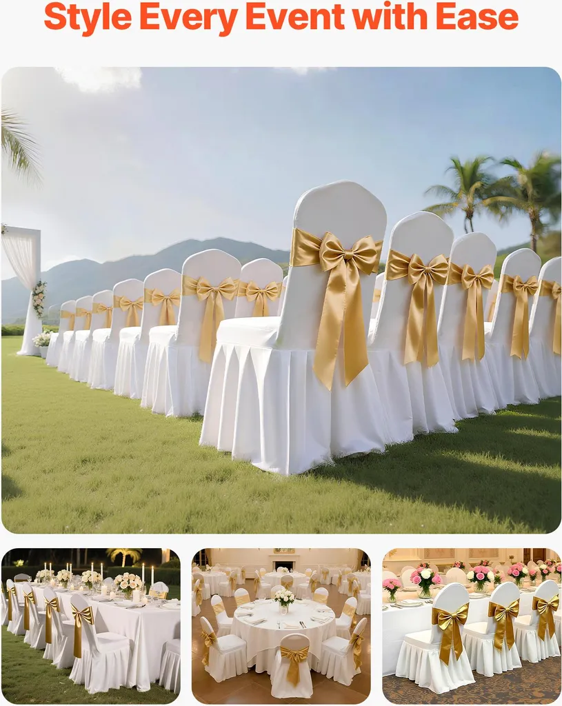 Housse de Chaise Mariage et Réception Blanche - Pack de 30 pour Fêtes
