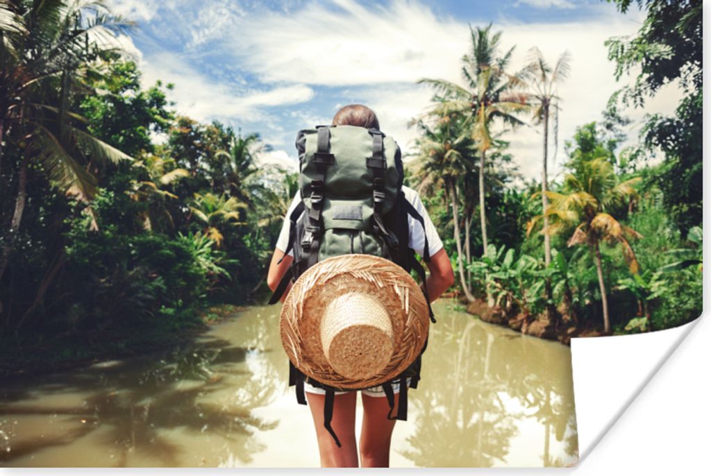 MuchoWow Poster Dschungel - Reisen - Wasser 90x60 cm - Schlafzimmer