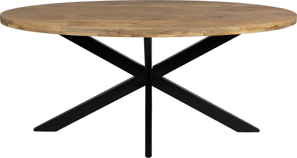 Zita Home Esstisch 170cm ovale echtes Massivholz mit Produktbild 2