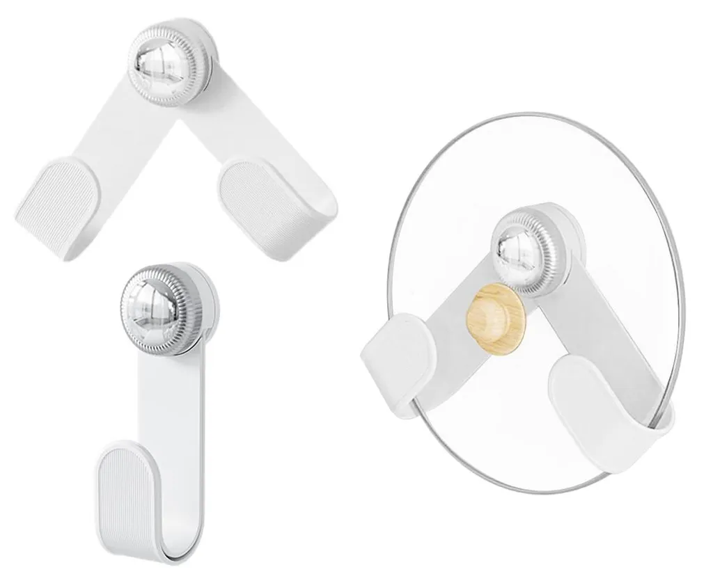 Support de Rangement Cuisine Blanc Pivotant avec Ventouse de Fixation
